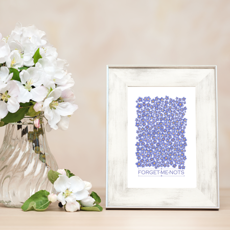 Forget-Me-Not Flower Print | Blue Botanical Wall Art (Physical Print)
