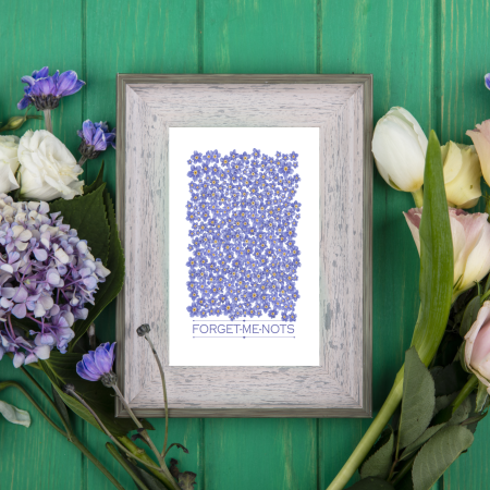 Forget-Me-Not Flower Print | Blue Botanical Wall Art (Physical Print)
