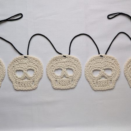 Crochet Pattern for Halloween Skull Bunting, Eco-Friendly Craft