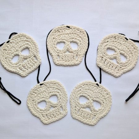 Crochet Pattern for Halloween Skull Bunting, Eco-Friendly Craft