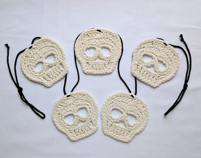Crochet Pattern for Halloween Skull Bunting, Eco-Friendly Craft