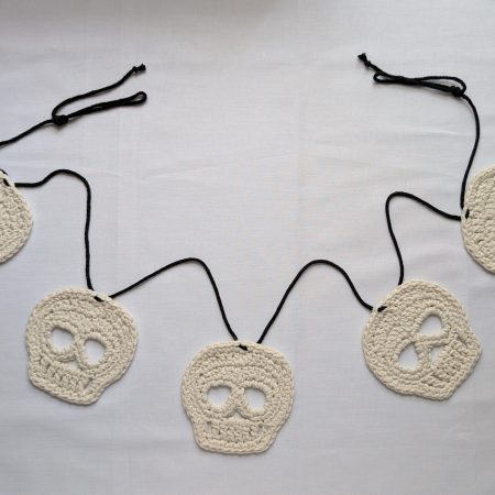 Crochet Pattern for Halloween Skull Bunting, Eco-Friendly Craft