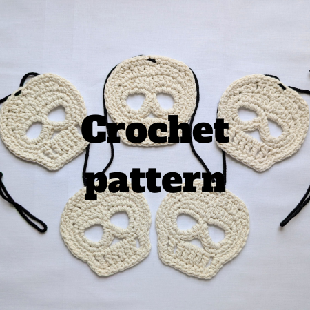 Crochet Pattern for Halloween Skull Bunting, Eco-Friendly Craft