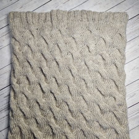 Handknitted 100% wool cowl/tubescarf.