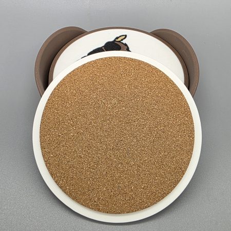 Highland Cow Coaster Set - 4 x Coasters with holder.
