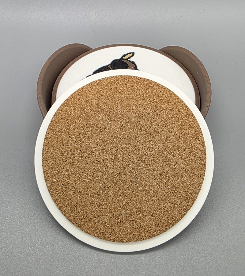 Highland Cow Coaster Set - 4 x Coasters with holder.