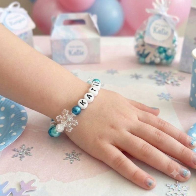 Make your own snowflake bracelet,Party Bag Filler,Kids Party Activity ❄️