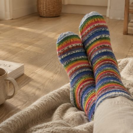 Hand crafted luxury women’s socks ( yarn design Kim) four different size ranges