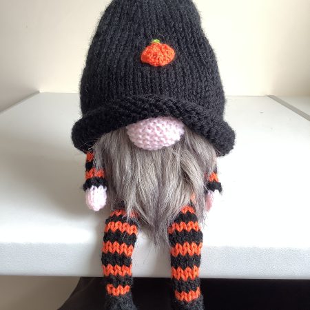 Hand knitted gonk style treat tin
