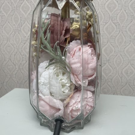 Handmade Textured Ribbed Vase Lamp – Modern Floral Statement Lighting