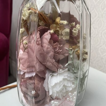 Handmade Textured Ribbed Vase Lamp – Modern Floral Statement Lighting
