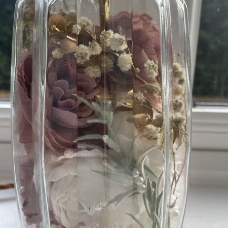 Handmade Textured Ribbed Vase Lamp – Modern Floral Statement Lighting