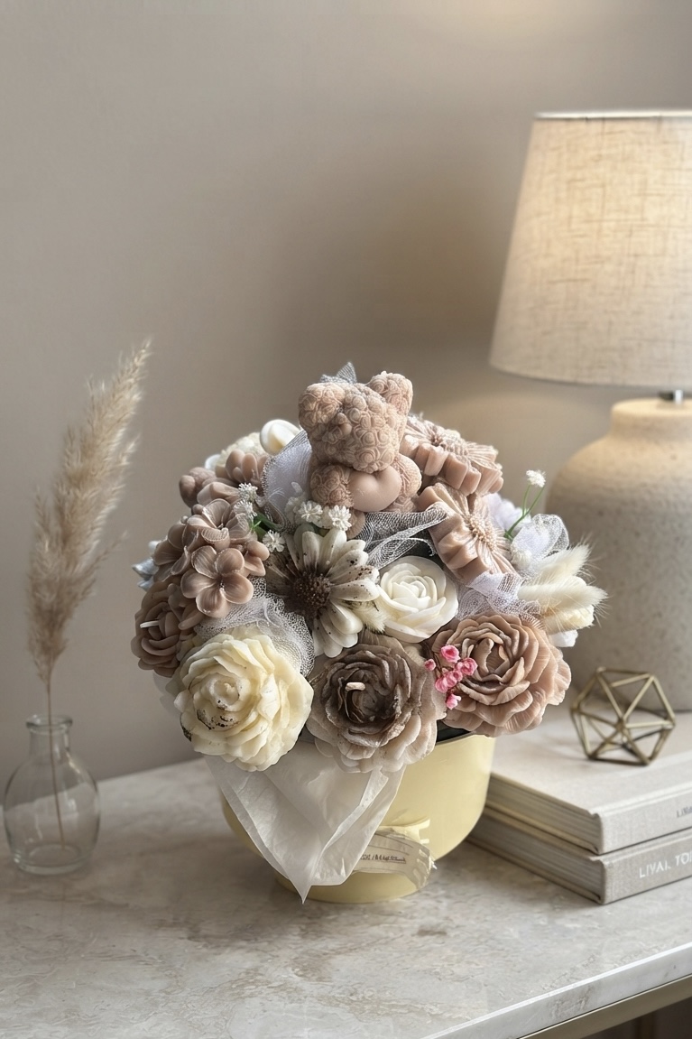 Luxury Wax Melt Flower Bouquet in a Hat Box (Copy)