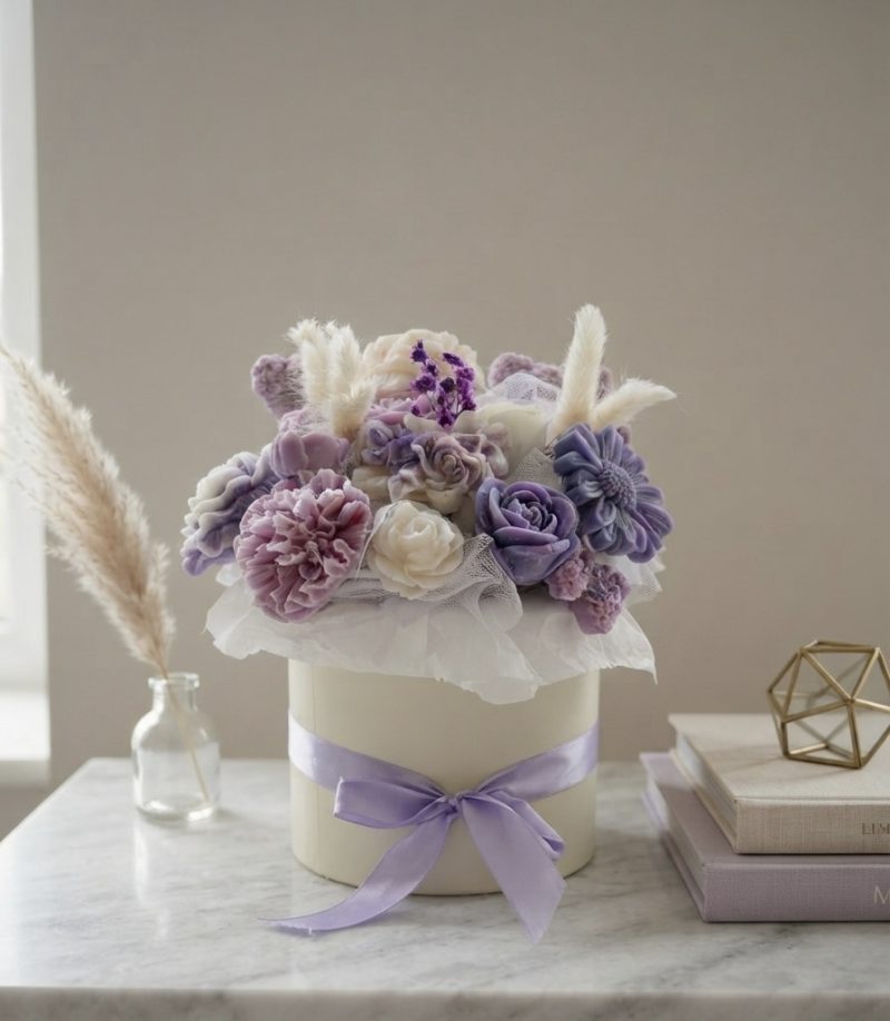 Luxury Wax Melt Flower Bouquet in a Hat Box (Copy)