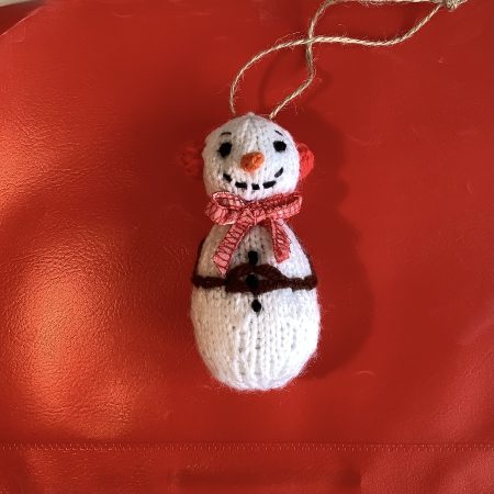Hand knitted Christmas snowman/woman hanging decoration