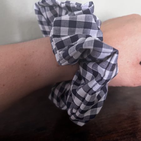 cotton checked scrunchies