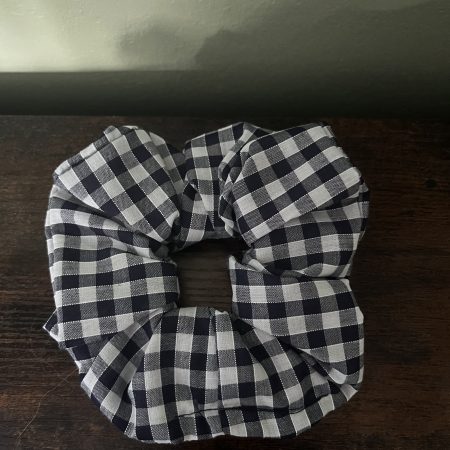 cotton checked scrunchies
