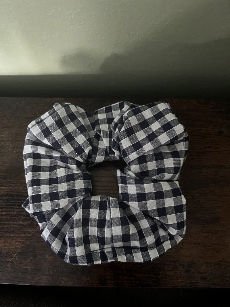 cotton checked scrunchies