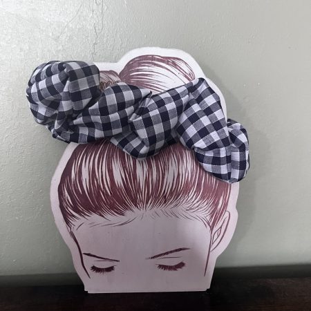 cotton checked scrunchies