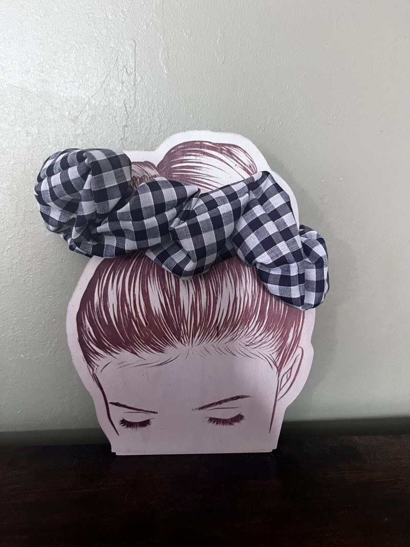 cotton checked scrunchies