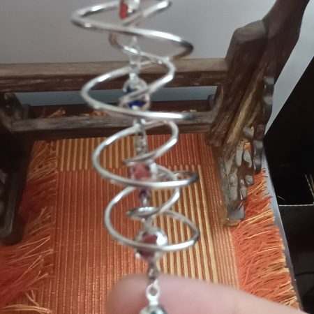 Red Cord Miniature Hanging Suncatcher – Flowers