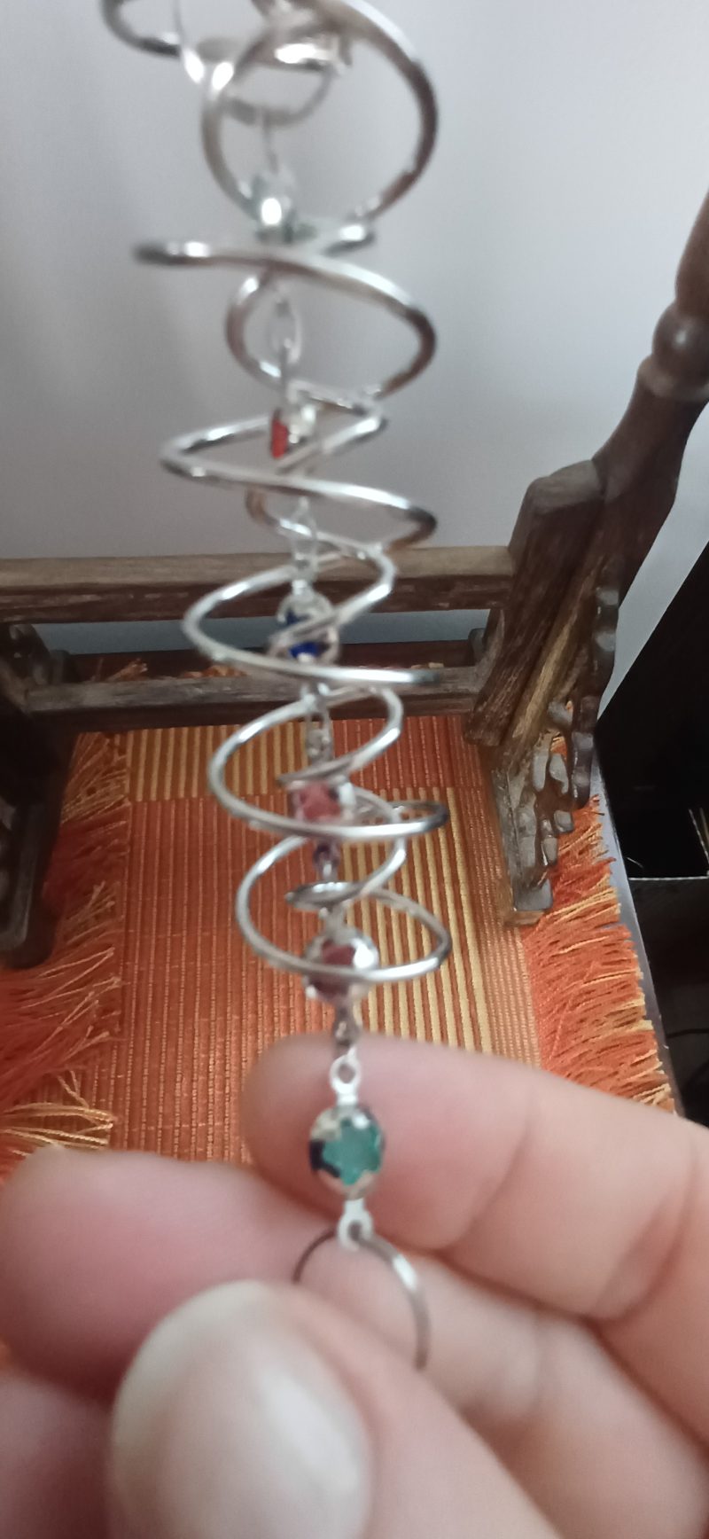 Red Cord Miniature Hanging Suncatcher – Flowers