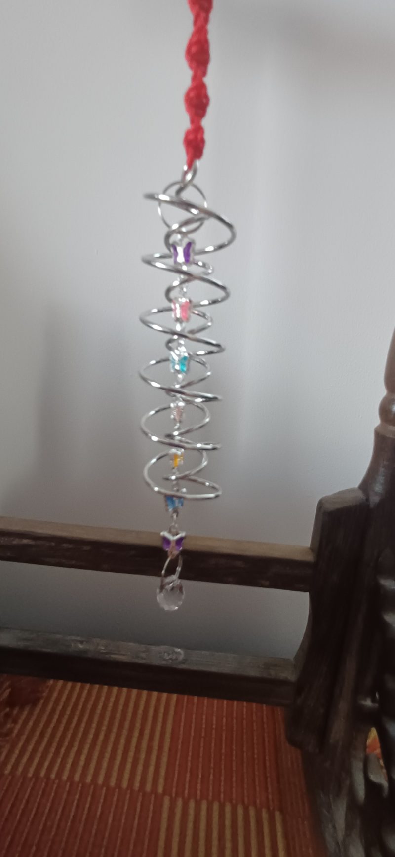 Red Cord Miniature Hanging Suncatcher – Butterfly