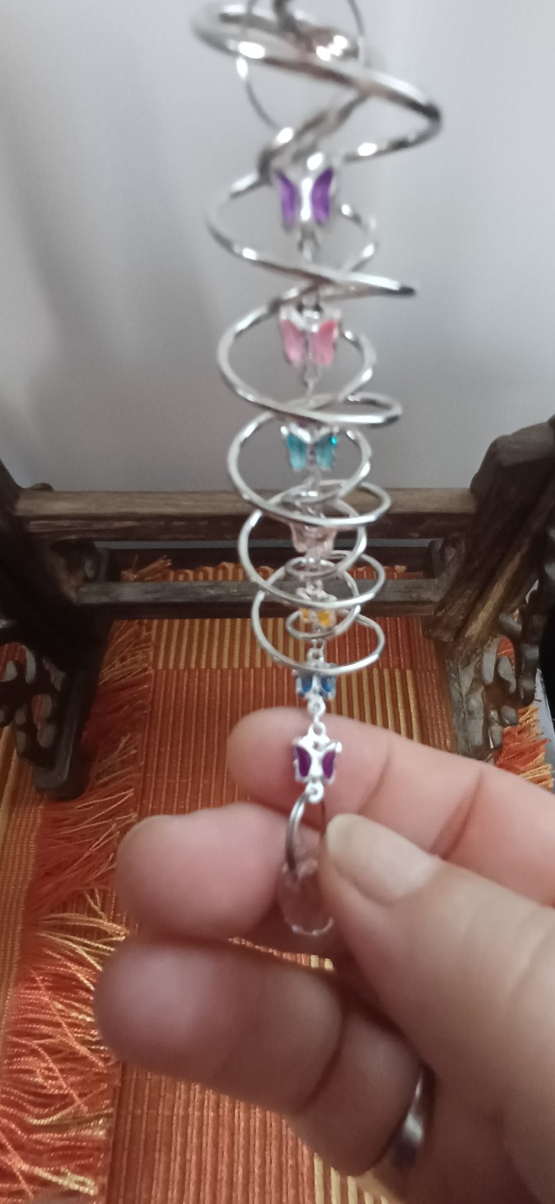 Red Cord Miniature Hanging Suncatcher – Butterfly