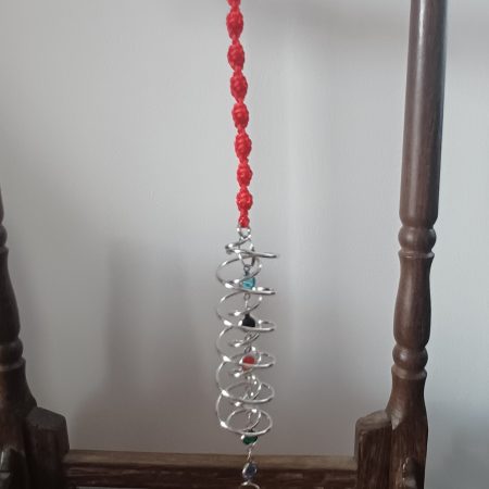 Red Cord Miniature Hanging Suncatcher – Circles