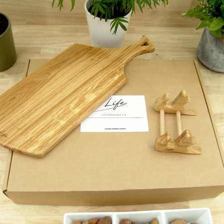 Solid Oak Serving Paddle Chopping Board - Life Signature