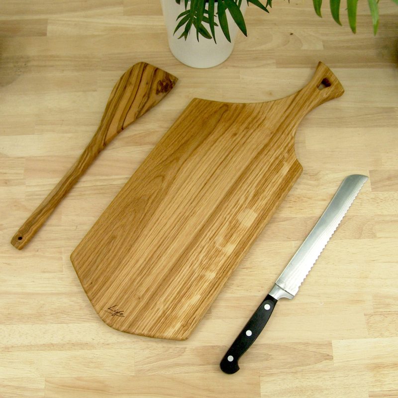 Solid Oak Serving Paddle Chopping Board - Life Signature