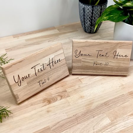 Personalised Text Custom Engraved Wooden Sign / Plaque 20cm - 10 Fonts