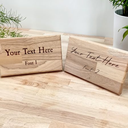 Personalised Text Custom Engraved Wooden Sign / Plaque 20cm - 10 Fonts