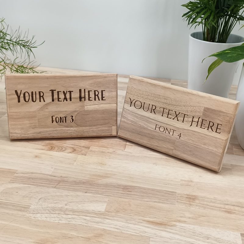 Personalised Text Custom Engraved Wooden Sign / Plaque 20cm - 10 Fonts