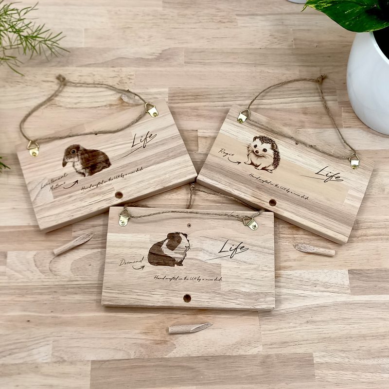 Personalised Text Custom Engraved Wooden Sign / Plaque 20cm - 10 Fonts