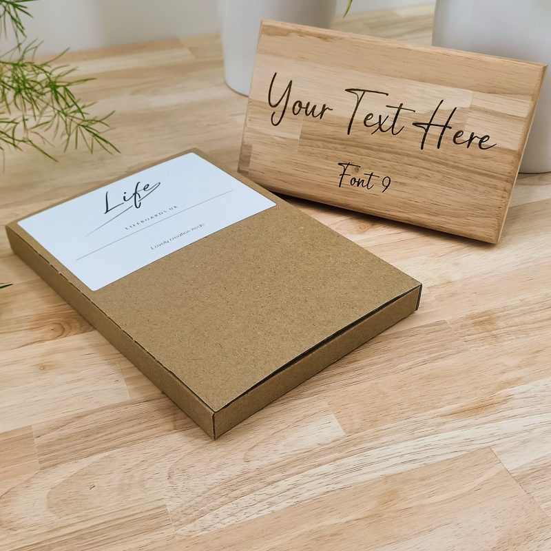 Personalised Text Custom Engraved Wooden Sign / Plaque 20cm - 10 Fonts