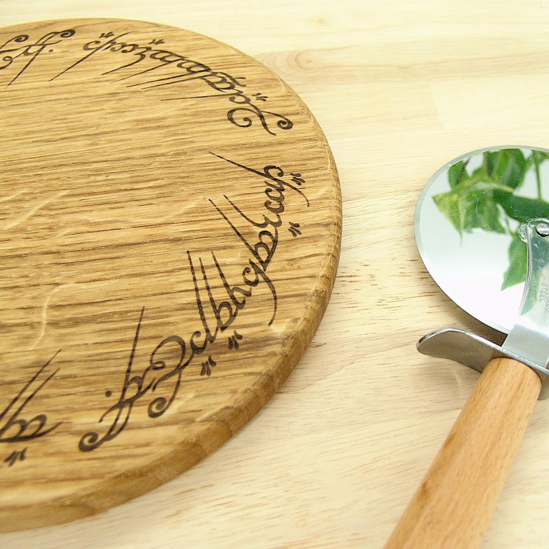 Lord of the Rings Chopping Board: Ring of Power, Solid Oak 23cm