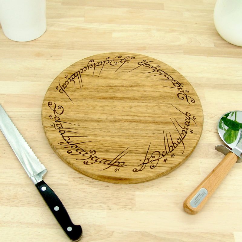 Lord of the Rings Chopping Board: Ring of Power Solid Oak 30cm