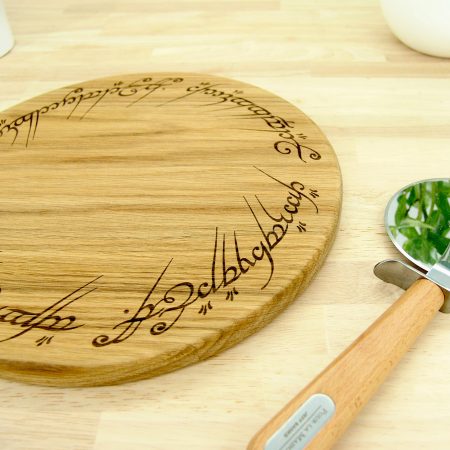 Lord of the Rings Chopping Board: Ring of Power Solid Oak 30cm