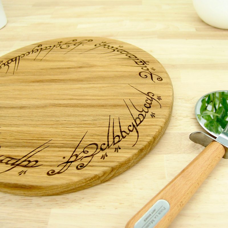Lord of the Rings Chopping Board: Ring of Power Solid Oak 30cm