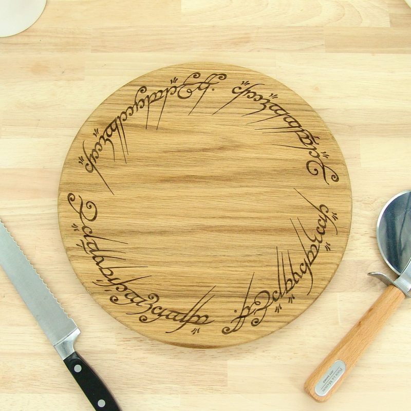 Lord of the Rings Chopping Board: Ring of Power Solid Oak 30cm