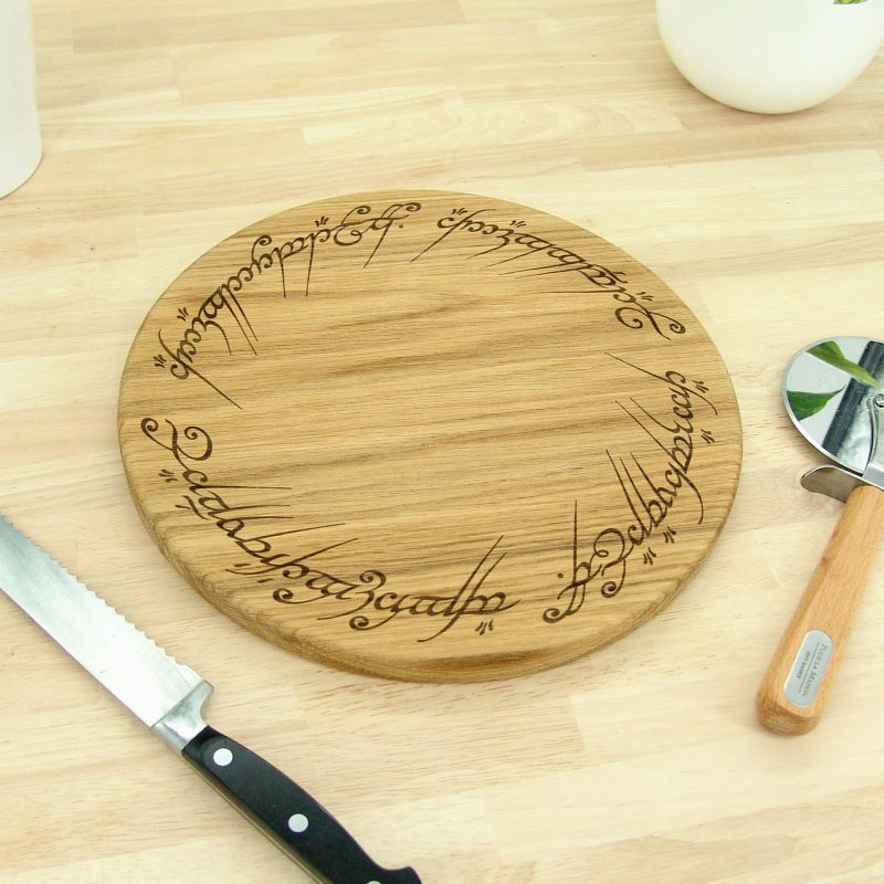 Lord of the Rings Chopping Board: Ring of Power Solid Oak 30cm