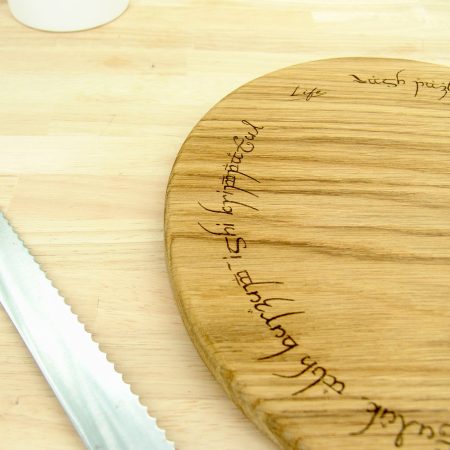 Lord of the Rings Chopping Board: Ring of Power Solid Oak 30cm