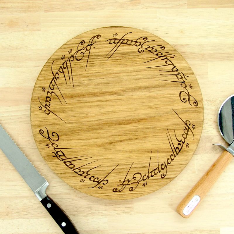 Lord of the Rings Chopping Board: Ring of Power Solid Oak 30cm