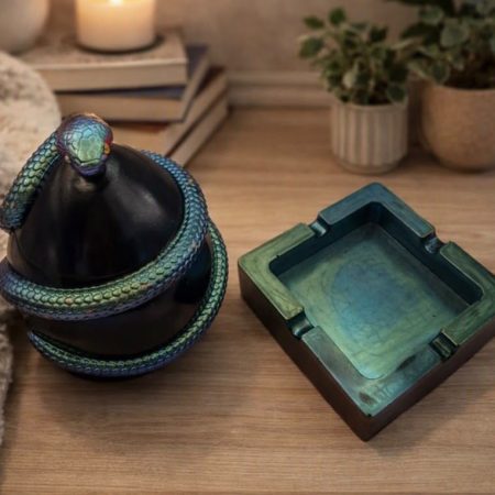snake trinket pot with matching ashtray