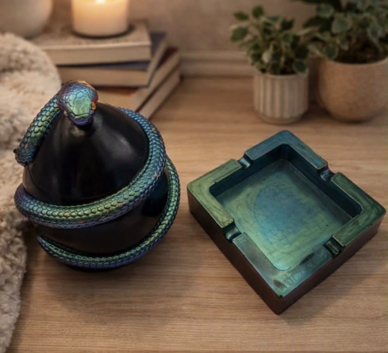 snake trinket pot with matching ashtray
