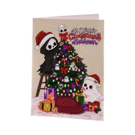 Spooky Christmas Card | Gothic Halloween Art | original art | funny Xmas