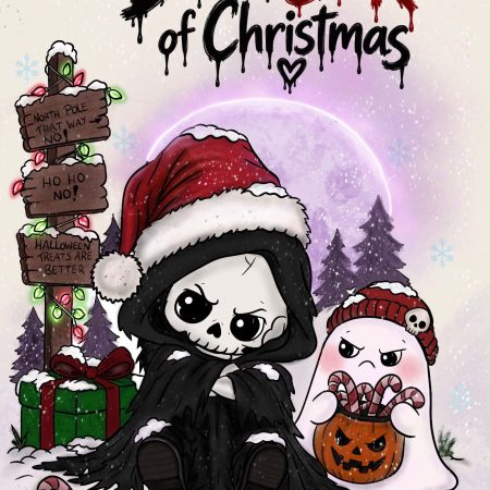 Spooky funny Christmas Card | original art | grim reaper | gothic design| Halloween