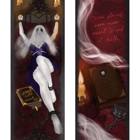 Double-Sided Ghost Dark Romance Bookmark |Horror | Book lovers |