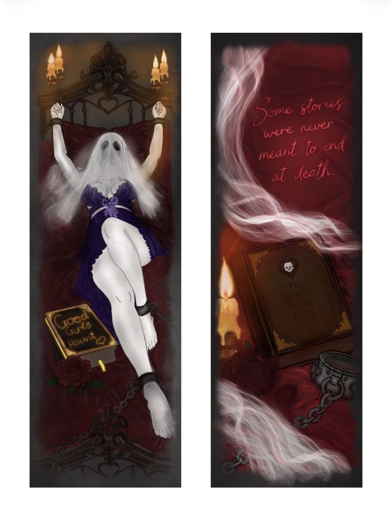 Double-Sided Ghost Dark Romance Bookmark |Horror | Book lovers |